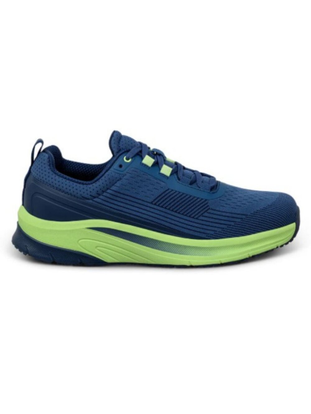 Orthofeet Race Men's Orthopedic Athletic Shoes - Navy/Green (Extra Wide)